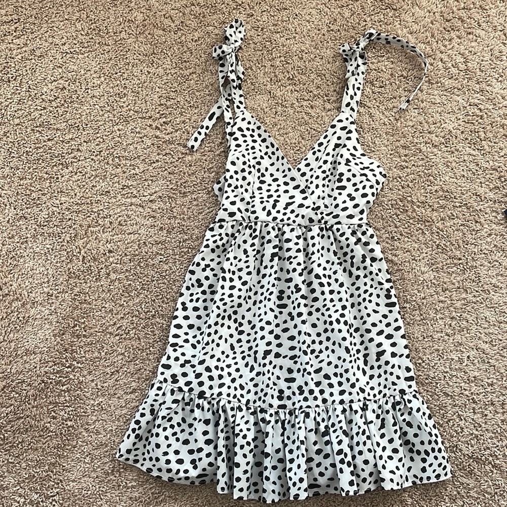 Black and White Speckled Sun Dress